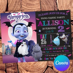 Vampirina Invitation Vampirina Birthday Invitation Vampirina Party Vampirina Invites Vampirina Editable Invitation Digital Printable File