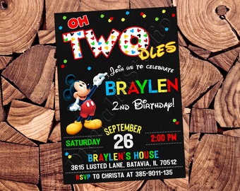Oh Twodles Invitation Mickey Mouse Invitation Oh Twodles Birthday Invitation Mickey Mouse Birthday Oh Twodles Party Mickey Mouse Party