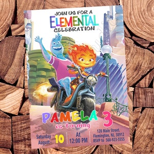 Elemental-Einladung Elemental-Geburtstag-Elemental-Party-Elemental einladen Elemental lädt Elemental Karte Elemental Printable
