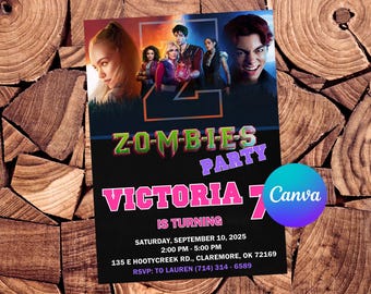 Zombies Invitation Zombies Birthday Invitation Zombies Party Zombies Invites Zombies Editable Invitation Zombies Digital Printable File