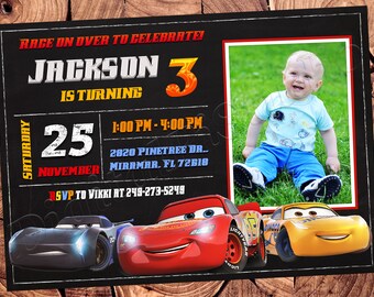 Cars Invitation Cars Birthday Invitation Cars Party Cars Invite Cars Invites Cars Digital Printable Card
