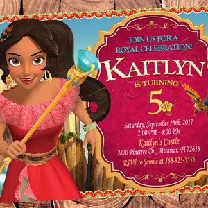 Elena von Avalor Einladung Elena von Avalor Geburtstags-Einladung Prinzessin Elena Geburtstags-Einladung Elena von Avalor Party