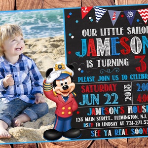 Invito nautico di Topolino Invito nautico Invito di compleanno di Topolino Festa di Topolino Invito di Topolino