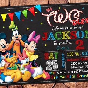 Oh Twodles Invitation Mickey Mouse Clubhouse Invitation Mickey Mouse Invitation Oh Twodles Birthday Mickey Mouse Clubhouse Birthday