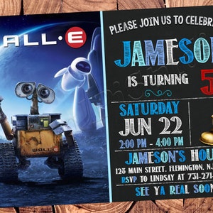 Wall E Invite Wall E Geburtstagseinladung Wall E Party Wall E lädt Wall E Card Wall E Invite Wall E Digital Card