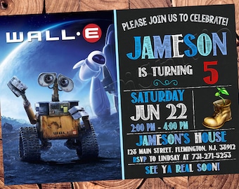 Wall E Invitation Wall E Birthday Invitation Wall E Party Wall E Invites Wall E Card Wall E Invite Wall E Digital Card
