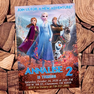 Invitación de Frozen Invitación de cumpleaños de Frozen Invitación de fiesta de Frozen Invitaciones de Frozen Archivo imprimible digital de Frozen