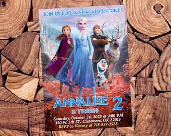 Invitación de Frozen, invitación de cumpleaños de Frozen, invitación para fiesta de Frozen, invitaciones de Frozen, archivo digital imprimible de Frozen