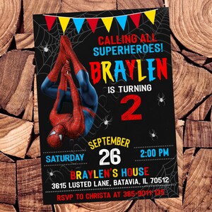 スパイダーマン招待状 スパイダーマン誕生日パーティー スパイダーマンパーティー スパイダーマン招待 スパイダーマンデジタルスパイダーマンカード