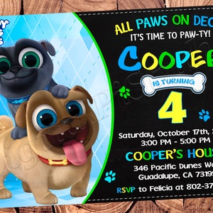 Puppy Dog Pals Invitation Puppy Dog Pals Birthday Invitation Puppy Dog Pals Party Puppy Dog Invitation Puppy Dog Birthday Puppy Dog Party
