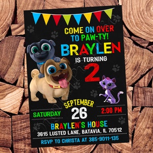 Puppy Dog Pals Invitation Puppy Dog Pals Birthday Invitation Puppy Dog Pals Party Puppy Dog Invitation Puppy Dog Birthday Puppy Dog Party
