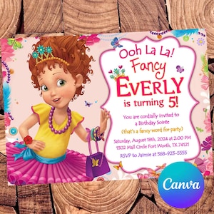 Fancy Nancy Invitation Fancy Nancy Birthday Invitation Fancy Nancy Party Fancy Nancy Editable Invitation Fancy Nancy Digital Card