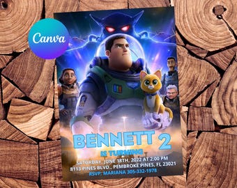 Buzz Lightyear Invitation Buzz Lightyear Birthday Invitation Buzz Lightyear Party Buzz Lightyear Editable Invitation