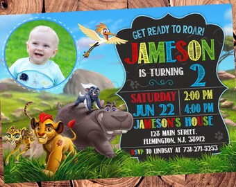 The Lion Guard Invitation Lion King Invitation The Lion Guard Birthday Invitation The Lion Guard Party Lion King Birthday Lion King Party