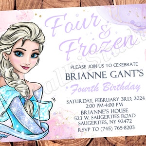 Faire-part La Reine des Neiges Faire-part aquarelle La Reine des Neiges Faire-part Elsa La Reine des Neiges Faire-part aquarelle Elsa Faire-part d'anniversaire La Reine des neiges Fête de la Reine des neiges