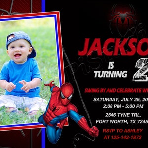 スパイダーマン招待状 スパイダーマン誕生日パーティー スパイダーマンパーティー スパイダーマン招待 スパイダーマンデジタルスパイダーマンカード