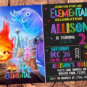 Invitation élémentaire Anniversaire élémentaire Fête élémentaire Invitation élémentaire élémentaire Carte élémentaire imprimable