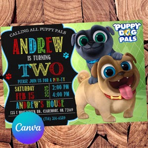 Puppy Dog Pals Invitation Puppy Dog Pals Birthday Invitation Puppy Dog Pals Party Puppy Dog Pals Editable Invitation Digital Printable File