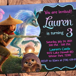 Faire-part Raya Faire-part Raya et le dernier dragon Faire-part d'anniversaire Raya Faire-part d'anniversaire Raya et le dernier dragon Faire-part d'anniversaire Raya