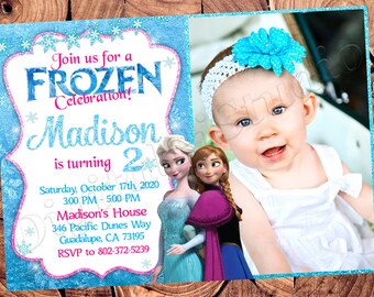 Invitación de Frozen, invitación de cumpleaños de Frozen, invitación para fiesta de Frozen, invitaciones de Frozen, archivo digital imprimible de Frozen