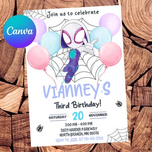 Spidey and his Amazing Friends Invitation Spidey Birthday Invitation Spidey Watercolor Invitation Spidey Party Editable Invitation