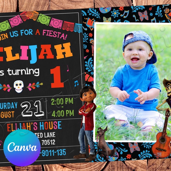 Coco Invitation Coco Birthday Invitation Fiesta Invitation Coco Party Coco Invites Coco Editable Invitation Digital Printable File