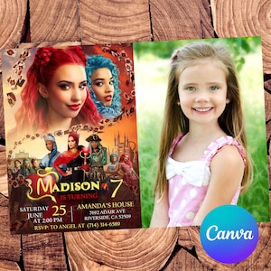 Descendants Invitation Descendants Birthday Invitation Descendants Party Descendants Editable Invitation Descendants Digital Printable File