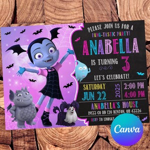Vampirina Invitation Vampirina Birthday Invitation Vampirina Party Vampirina Invites Vampirina Editable Invitation Digital Printable File