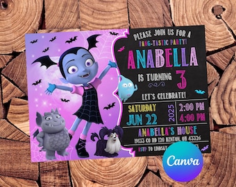 Vampirina Invitation Vampirina Birthday Invitation Vampirina Party Vampirina Invites Vampirina Editable Invitation Digital Printable File