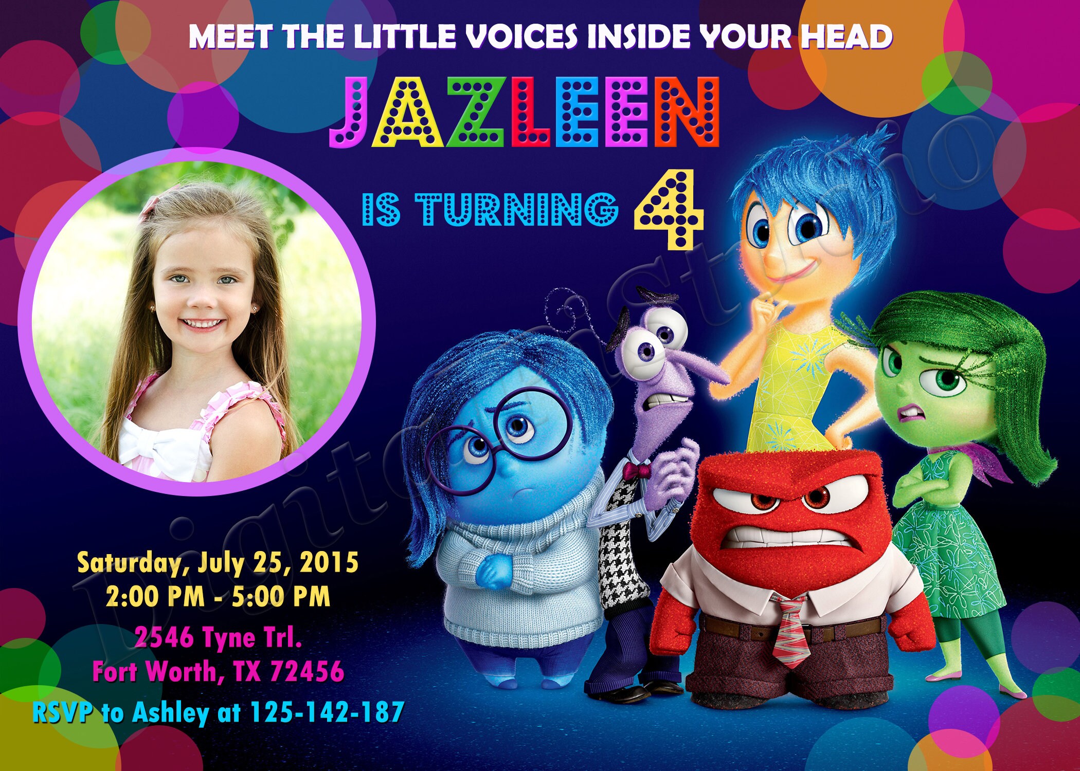 Inside Out Invitation Inside Out Birthday Invitation Inside - Etsy