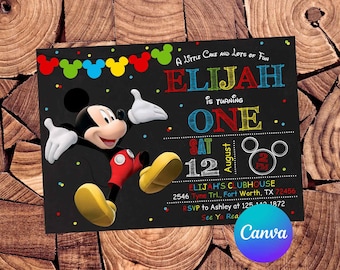 Mickey Mouse Invitation Mickey Mouse Birthday Invitation Mickey Mouse Party Mickey Mouse Editable Invitation Mickey Mouse Digital Card