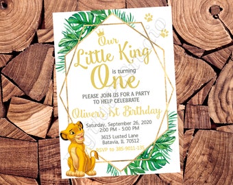 Lion King Invitation Lion King Birthday Invitation Lion King Party Lion King Invite Lion King Digital File Lion King Printable File