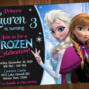 Invitación de Frozen Invitación de cumpleaños de Frozen Invitación de fiesta de Frozen Invitaciones de Frozen Archivo imprimible digital de Frozen