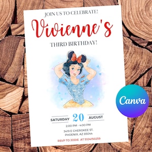 Snow White Invitation Snow White Birthday Invitation Snow White Party Snow White Invites Snow White Editable Invitation