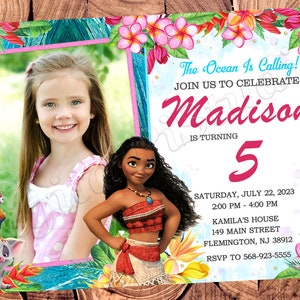 Moana Einladung Moana Geburtstagseinladung Party Moana Party Moana einladen Moana lädt ein