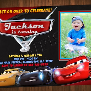 Carte d'invitation d'anniversaire de voiture de voiture Invitation d'anniversaire de voiture de voiture Invitation de voiture de fête carte d'invitation de voiture imprimable numérique
