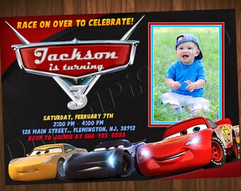 Cars Invitation Cars Birthday Invitation Cars Party Cars Invite Cars Invites Cars Digital Printable Card