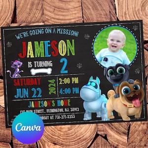 Puppy Dog Pals Invitation Puppy Dog Pals Birthday Invitation Puppy Dog Pals Party Puppy Dog Pals Editable Invitation Digital Printable File