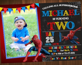 Spiderman-uitnodiging Spiderman verjaardagsfeestje Spiderman feest Spiderman uitnodiging Spiderman digitale Spiderman-kaart