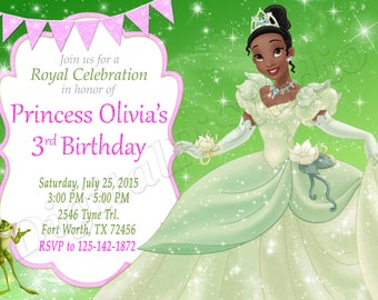 Tiana Invitation Princess Tiana Invitation Tiana Birthday Invitation Princess Tiana Party Tiana Invite Tiana Digital