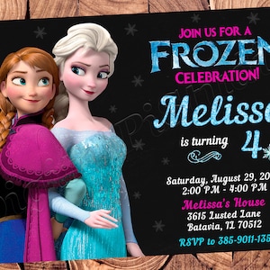 Invitación de Frozen Invitación de cumpleaños de Frozen Invitación de fiesta de Frozen Invitaciones de Frozen Archivo imprimible digital de Frozen