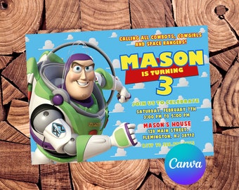 Buzz Lightyear Invitation Toy Story Invitation Buzz Lightyear Birthday Invitation Buzz Lightyear Editable Invitation