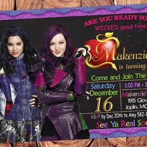 Faire-part des descendants Faire-part d'anniversaire des descendants Descendants fête des descendants Fichier numérique Descendants Fichier imprimable