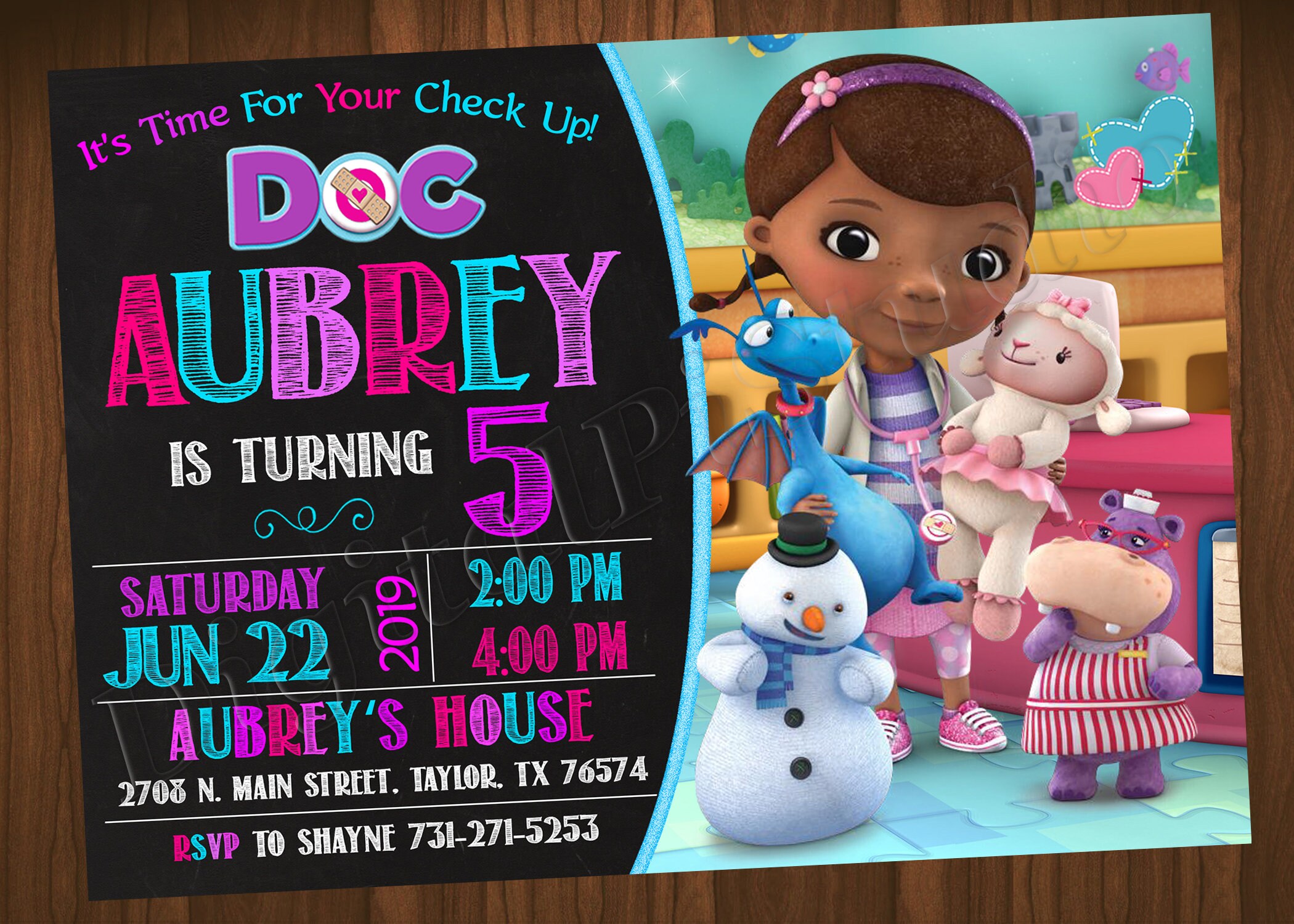 Doc Mcstuffins Invitation Doc Mcstuffins Birthday Invitation Etsy