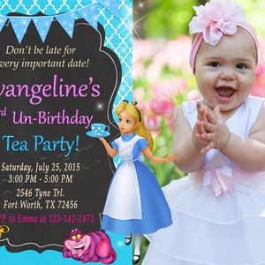 Alice in Wonderland Invitation Alice Invitation Alice in Wonderland Birthday Invitation Alice Birthday Alice in Wonderland Party