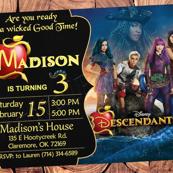 Descendants 2 Invitations - Etsy