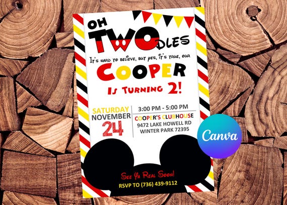 ミッキーマウスの招待状 ミッキーマウス オー・トゥードルズ 誕生日