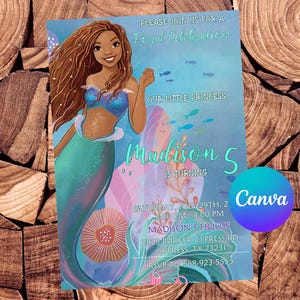 Little Mermaid Invitation Little Mermaid Birthday Invitation Ariel Party Little Mermaid Invites Ariel Editable Invitation Digital Card