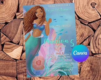 Little Mermaid Invitation Little Mermaid Birthday Invitation Ariel Party Little Mermaid Invites Ariel Editable Invitation Digital Card