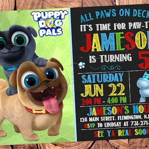 Puppy Dog Pals Invitation Puppy Dog Pals Birthday Invitation Puppy Dog Pals Party Puppy Dog Invitation Puppy Dog Birthday Puppy Dog Party